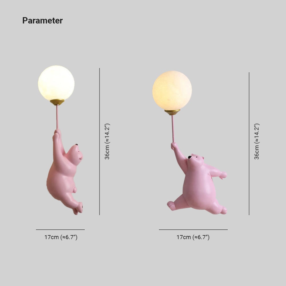 Modern Wall Lamp Cute Bear Design Home Decor Accent