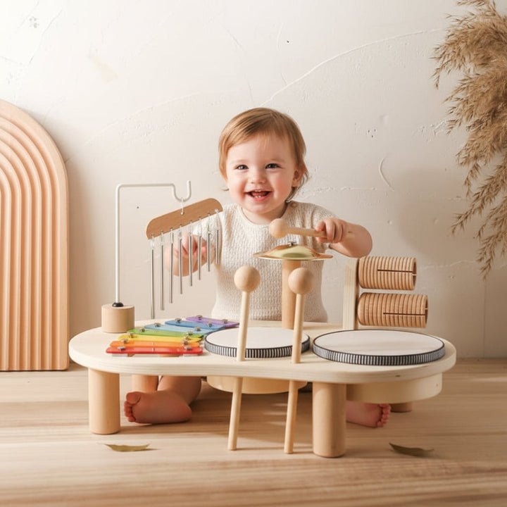 Musical Learning Table Wooden Multi-Instrument Activity Set
