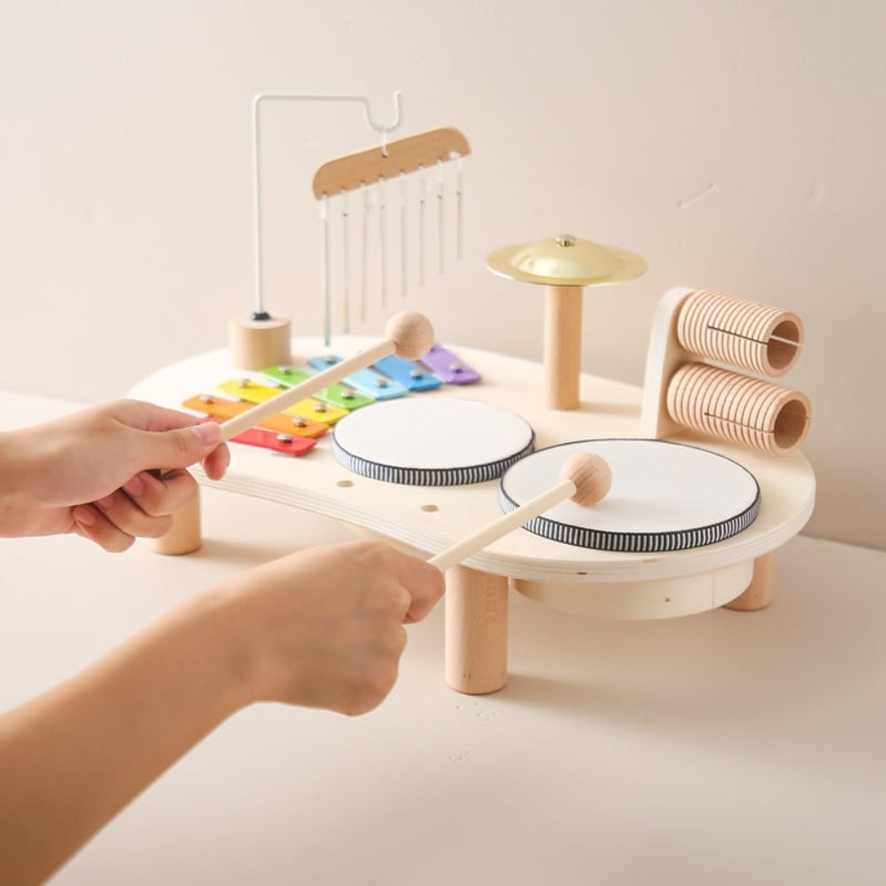 Musical Learning Table Wooden Multi-Instrument Activity Set