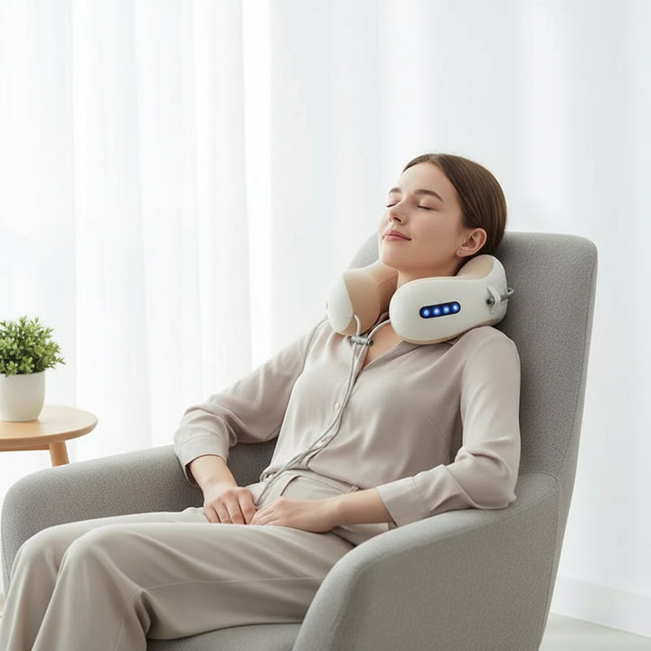 Neck Massage Pillow Rechargeable Heated U-Shaped Traction