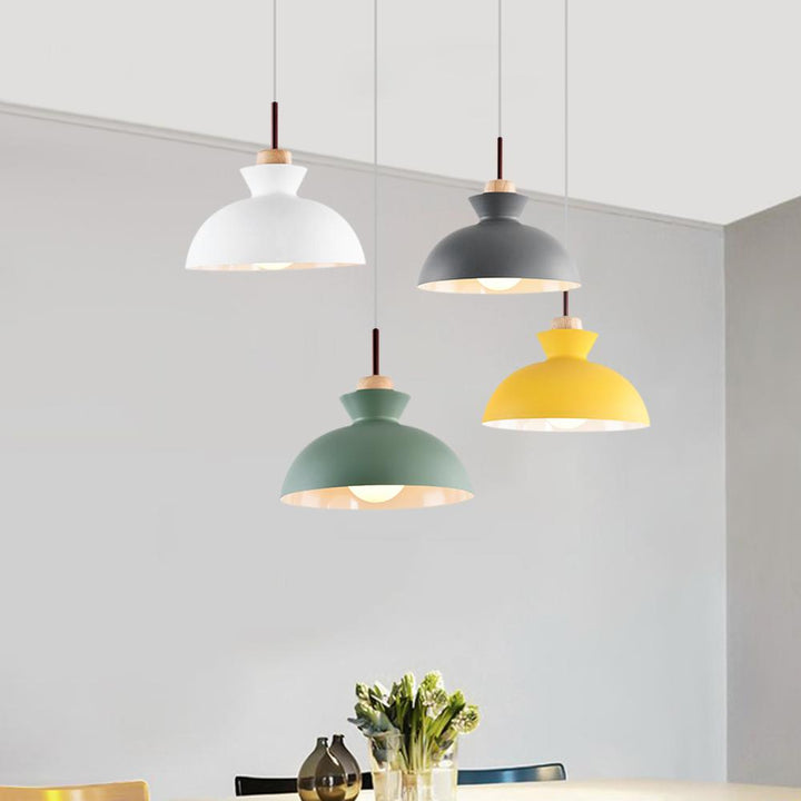 Modern Single Pendant Dome Light | Scandinavian Metal Hanging Lamp