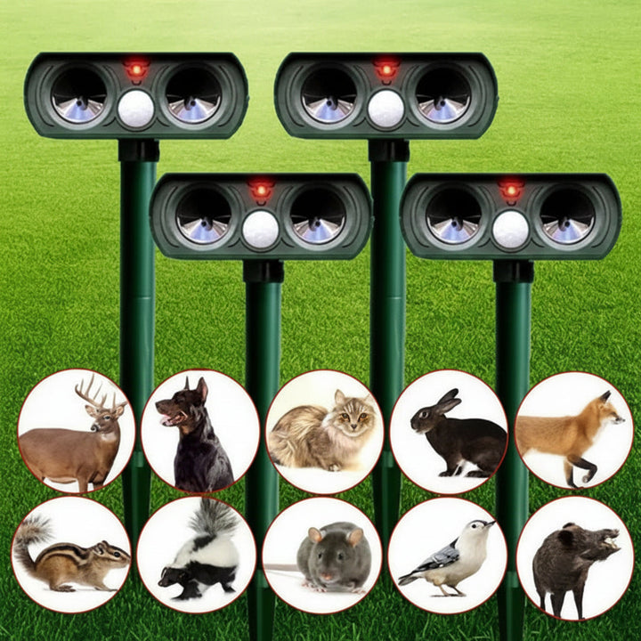 Solar Powered Pest Repeller Outdoor Animal Deterrent Light