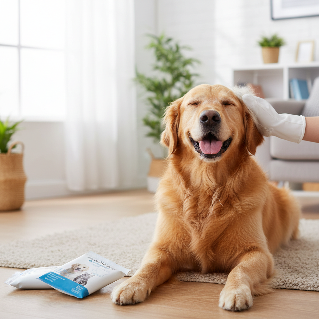 Pet Cleaning Gloves Disposable Pet Grooming Wipes Cats Dogs