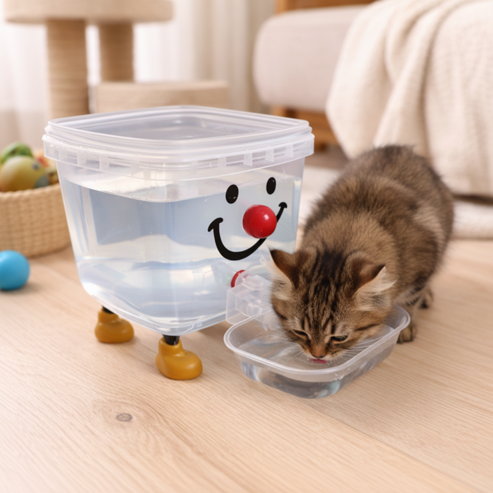 Pet Water Dispenser Fun Design Easy Access Bowl