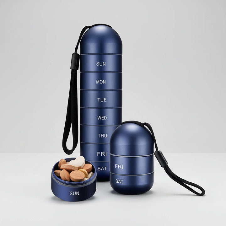 Pill Organizer Portable Case Travel Friendly Design