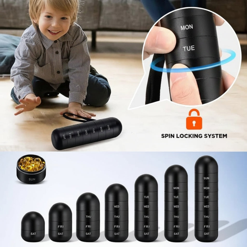 Pill Organizer Portable Case Travel Friendly Design