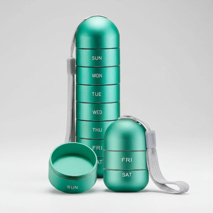 Pill Organizer Portable Case Travel Friendly Design