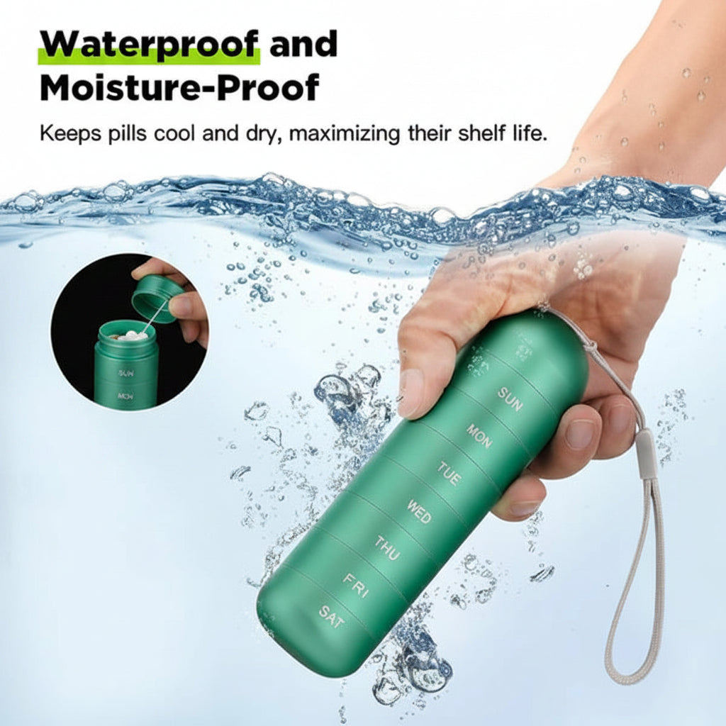 Pill Organizer Portable Case Travel Friendly Design