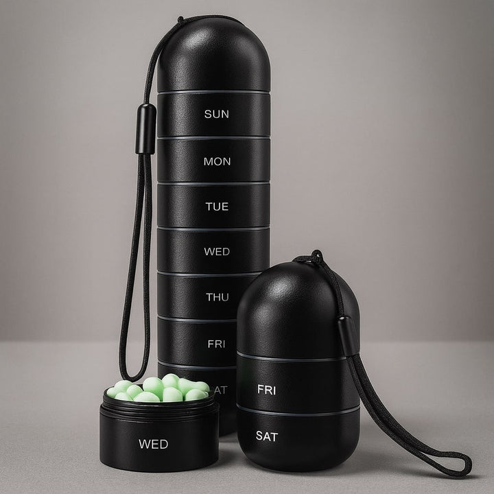 Pill Organizer Weekly Set Portable Storage Travel Box