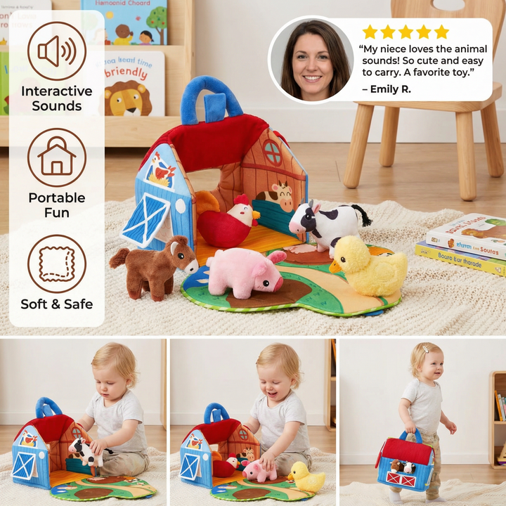 Plush Animal Toys Farm Playset Interactive Learning Fun