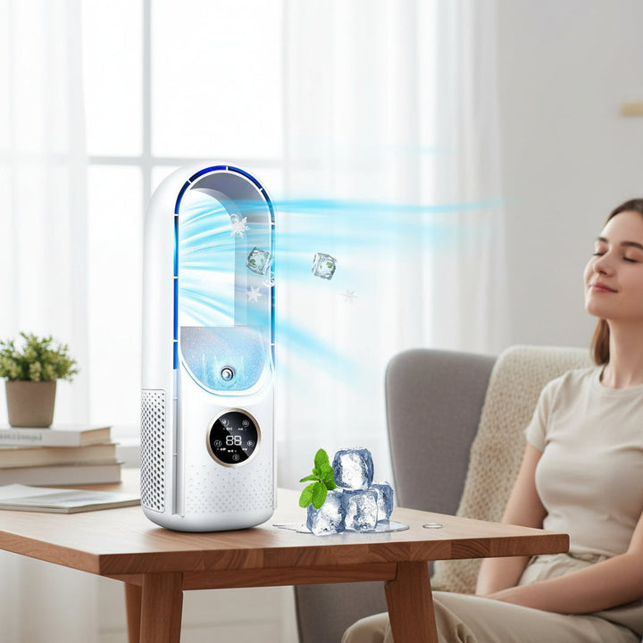 Portable Air Conditioner Evaporative Cooling Bladeless Fan
