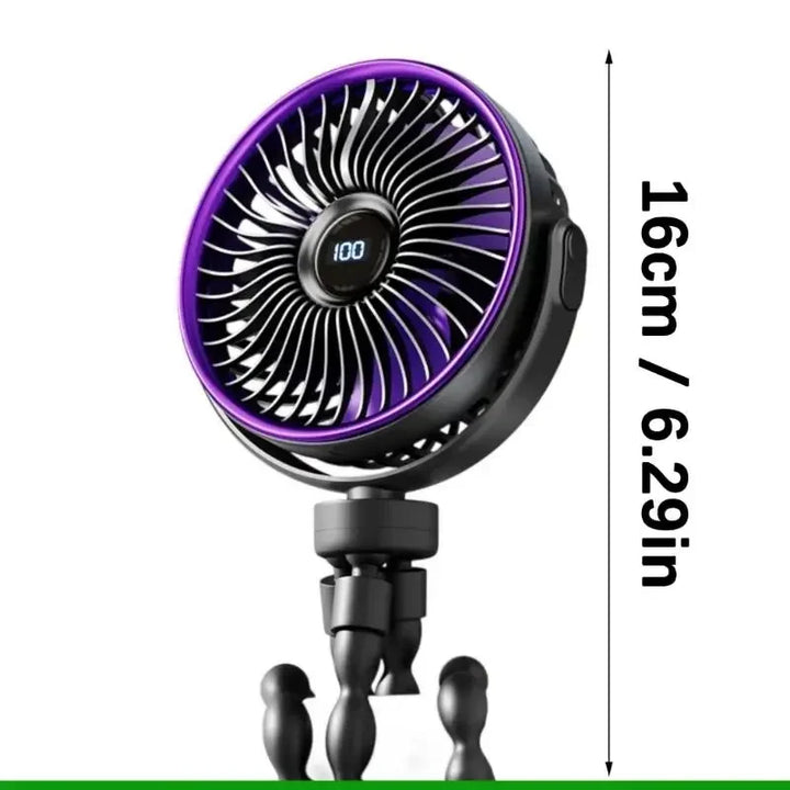 Portable Battery Operated Clip-On Fan Adjustable Foldable