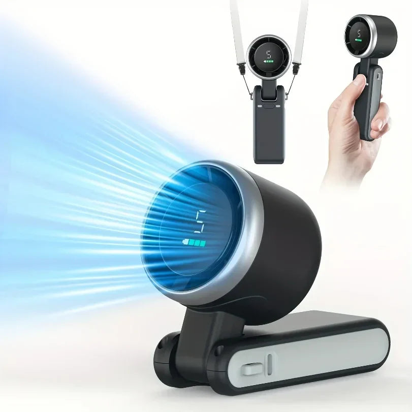 Portable Fan Neck Handheld Rechargeable Clip-On Mini Fan