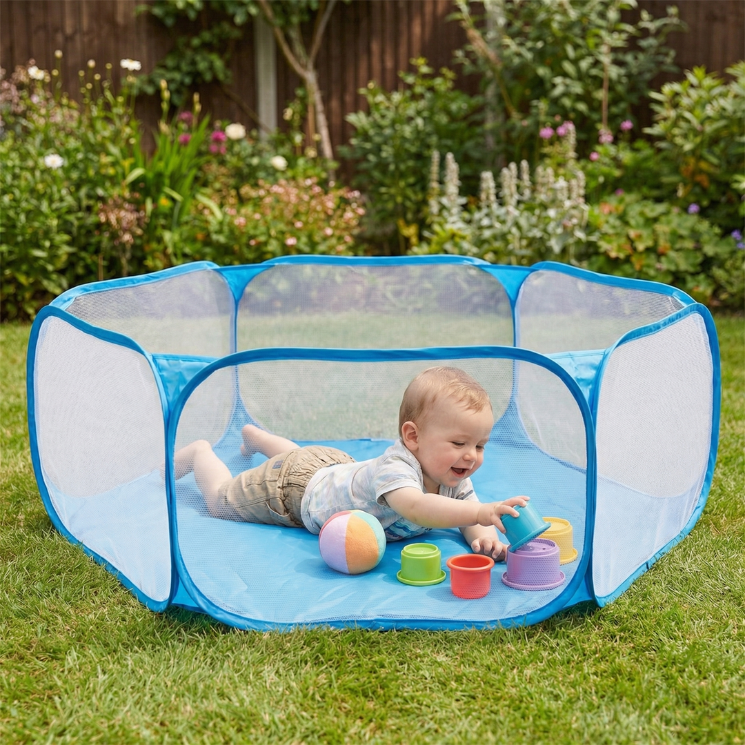 Portable Playpen Travel Safety Lightweight Mesh Design