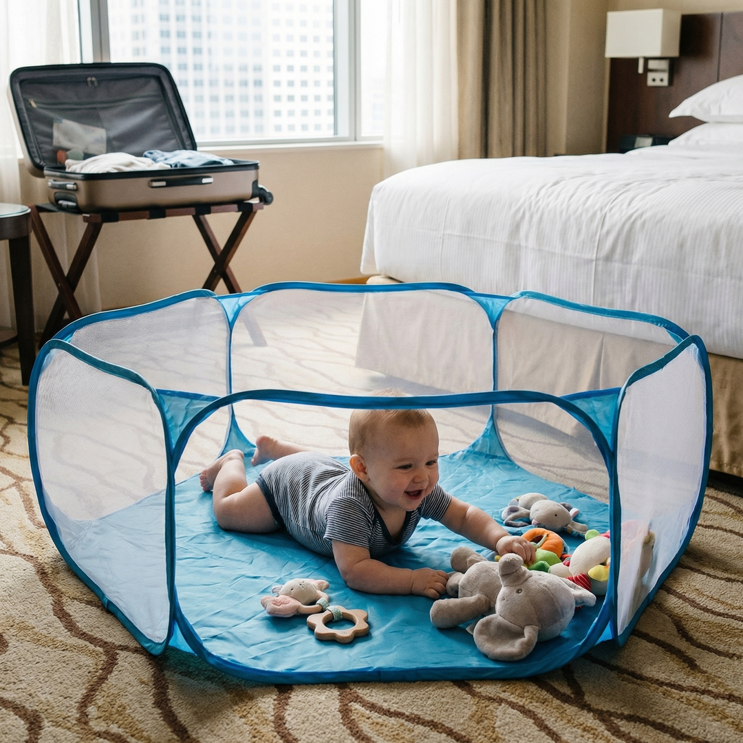 Portable Playpen Travel Safety Lightweight Mesh Design