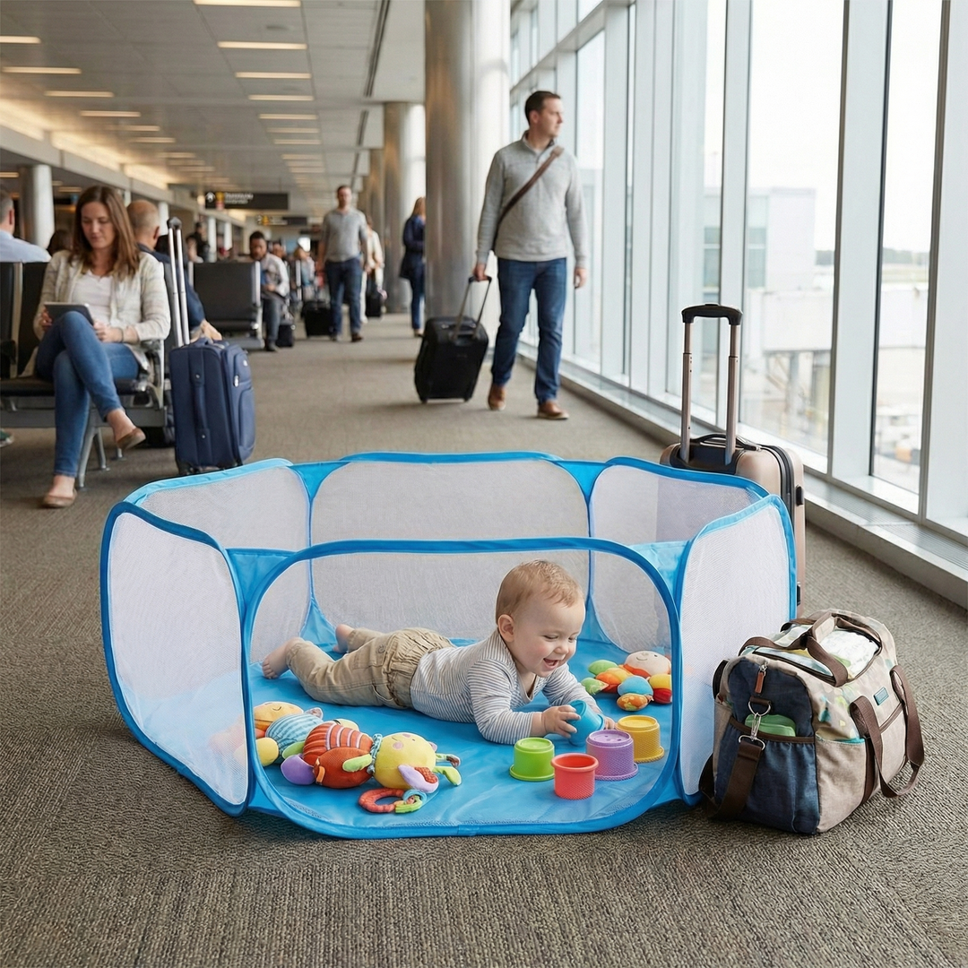 Portable Playpen Travel Safety Lightweight Mesh Design