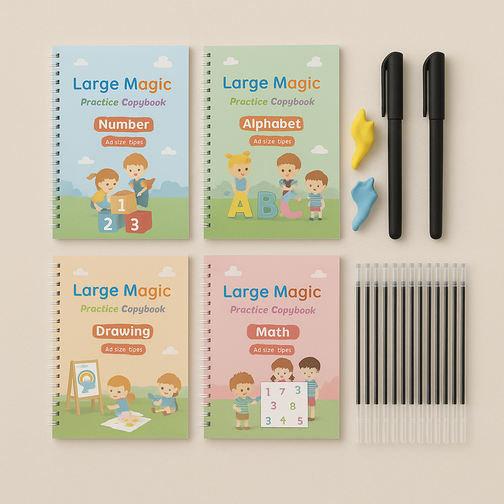 Practice Copybook Alphabet Number Drawing Math Workbook