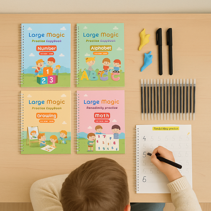 Practice Copybook Alphabet Number Drawing Math Workbook