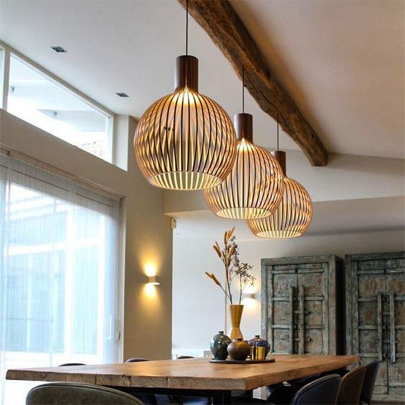 Handcrafted Wooden Pendant Light | Natural Scandinavian Design