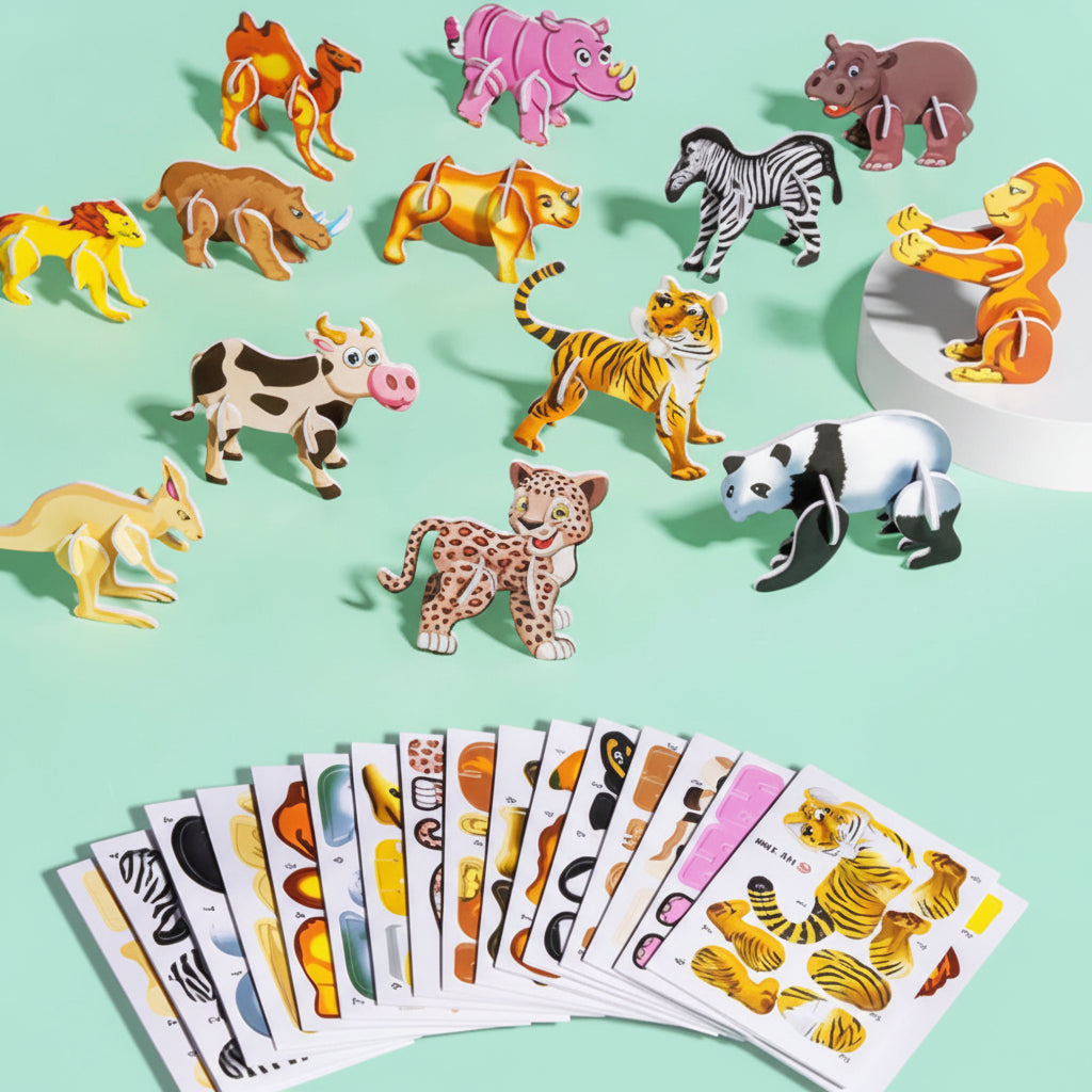 Kids 3D Cartoon Puzzle Set Animal Educational Toy