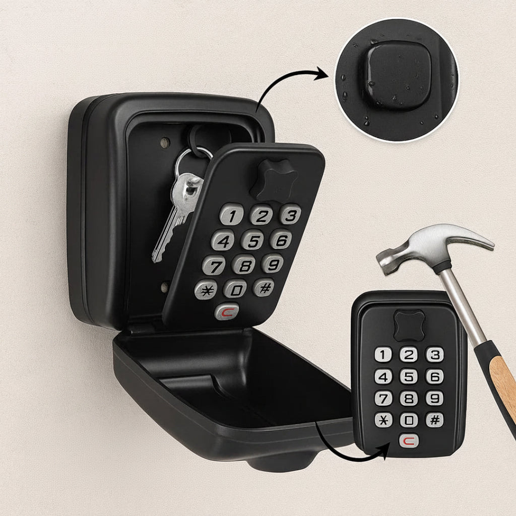 Key Lock Box Wall Mounted Outdoor Waterproof Combination Safe