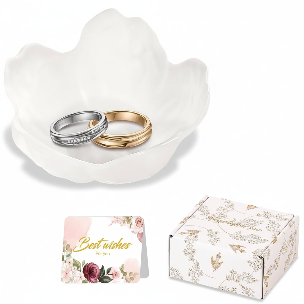 Mothers Day Flower Jewellery Dish Ceramic Ring Holder Tray Gift
