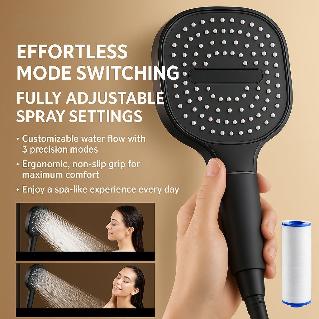 Shower Head High Pressure Filtered Handheld Multi Spray