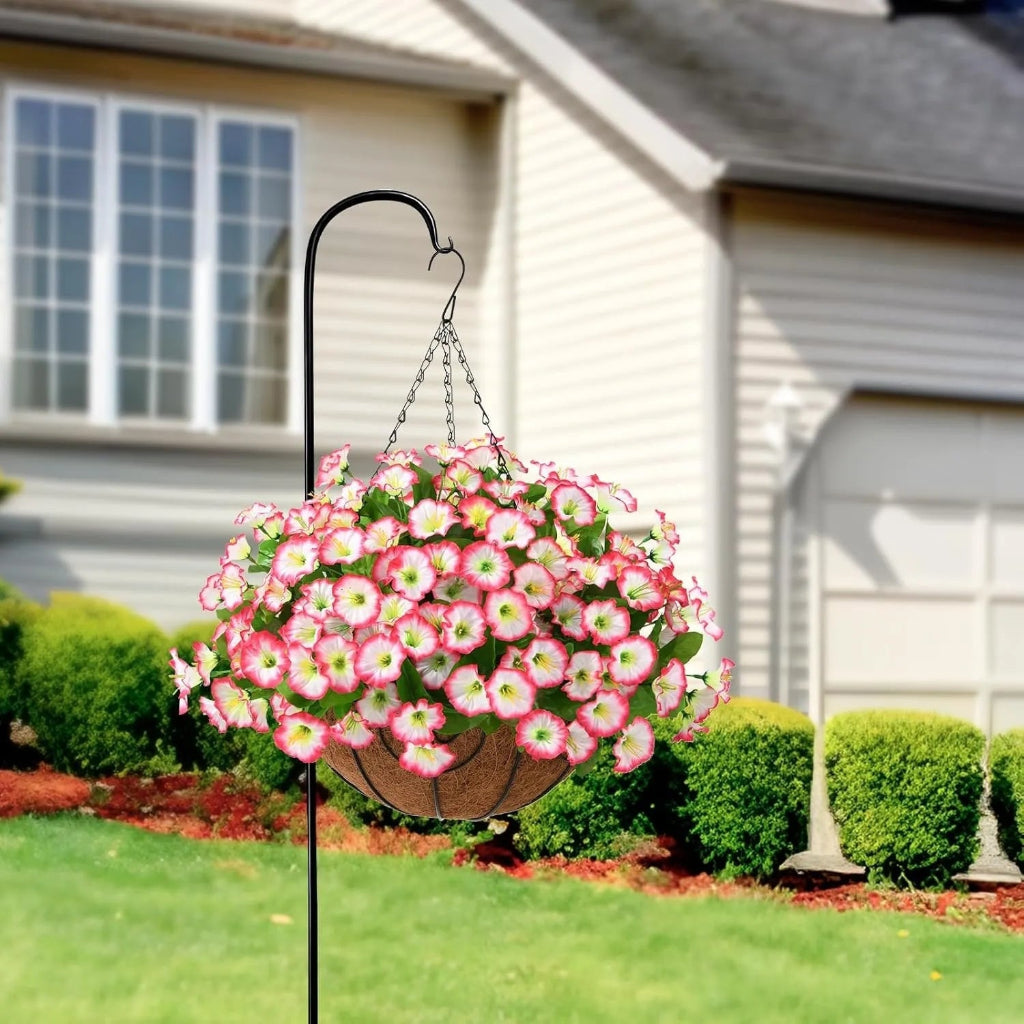 Silk Flowers Hanging Basket Indoor Outdoor Decor