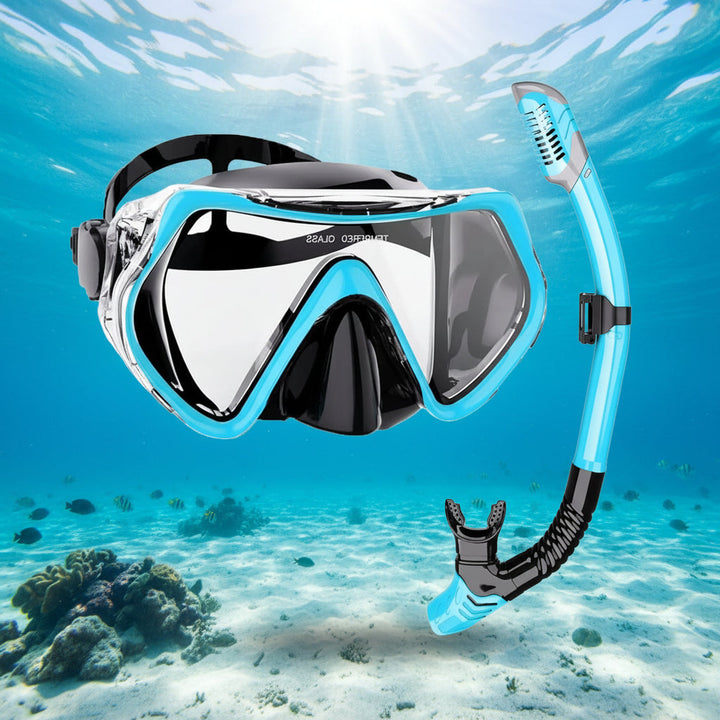 Snorkel Mask Set Adjustable Strap Design Dry Snorkel