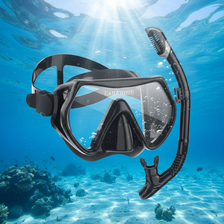 Snorkel Mask Set Adjustable Strap Design Dry Snorkel