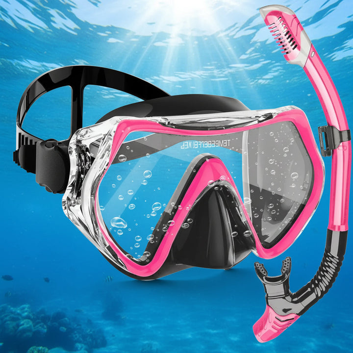 Snorkel Mask Set Adjustable Strap Design Dry Snorkel