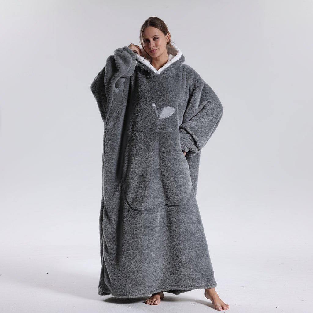 Snuggie Wearable Blanket Hooded Cozy Winter Hooded Throw