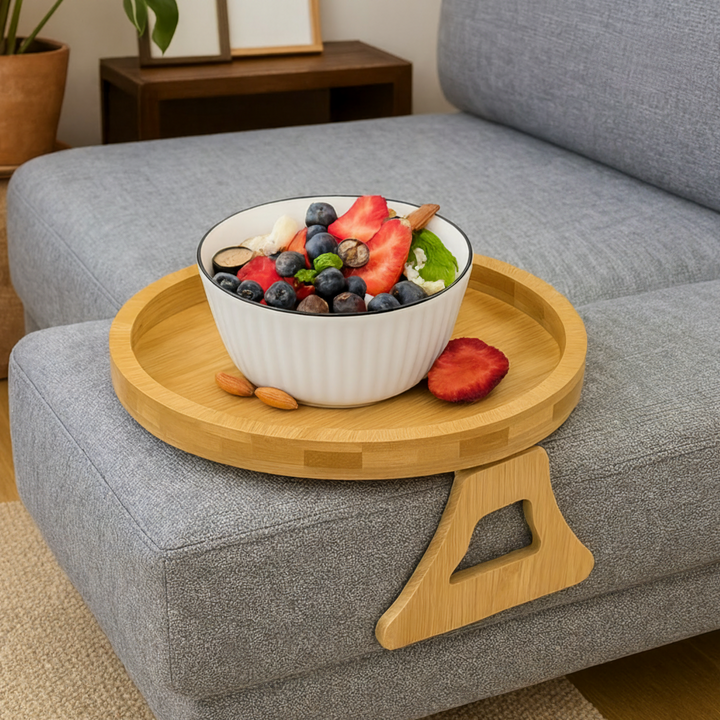 Sofa Side Table Armrest Tray Adjustable Folding