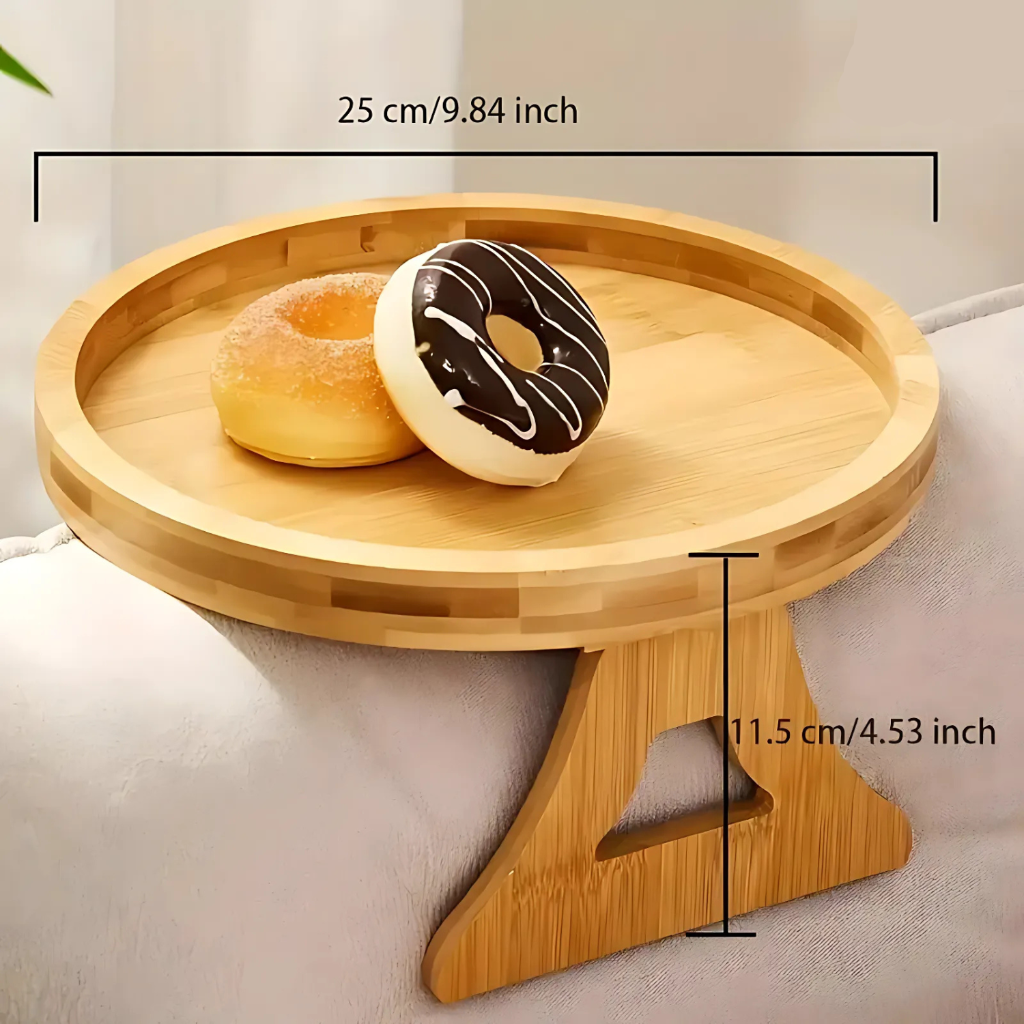 Sofa Side Table Armrest Tray Adjustable Folding