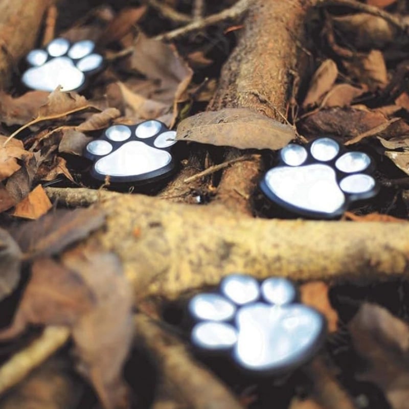 Solar Lights Paw Print Outdoor Waterproof Garden Path Decor
