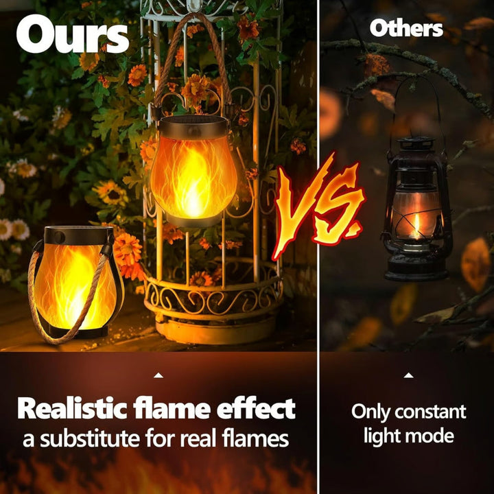 Solar Powered Outdoor Lantern Flame Effect Design