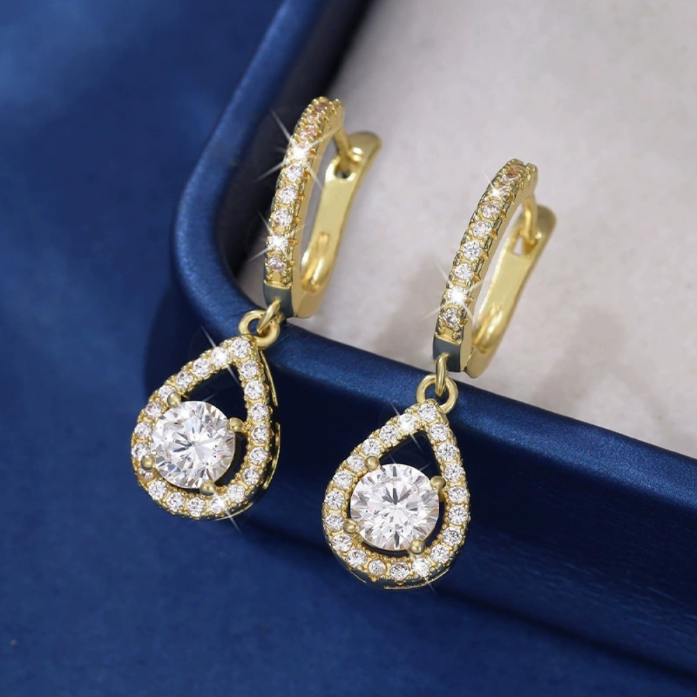 Dangle Earrings Hoop Earrings Teardrop Zircon Mothers Day Gift