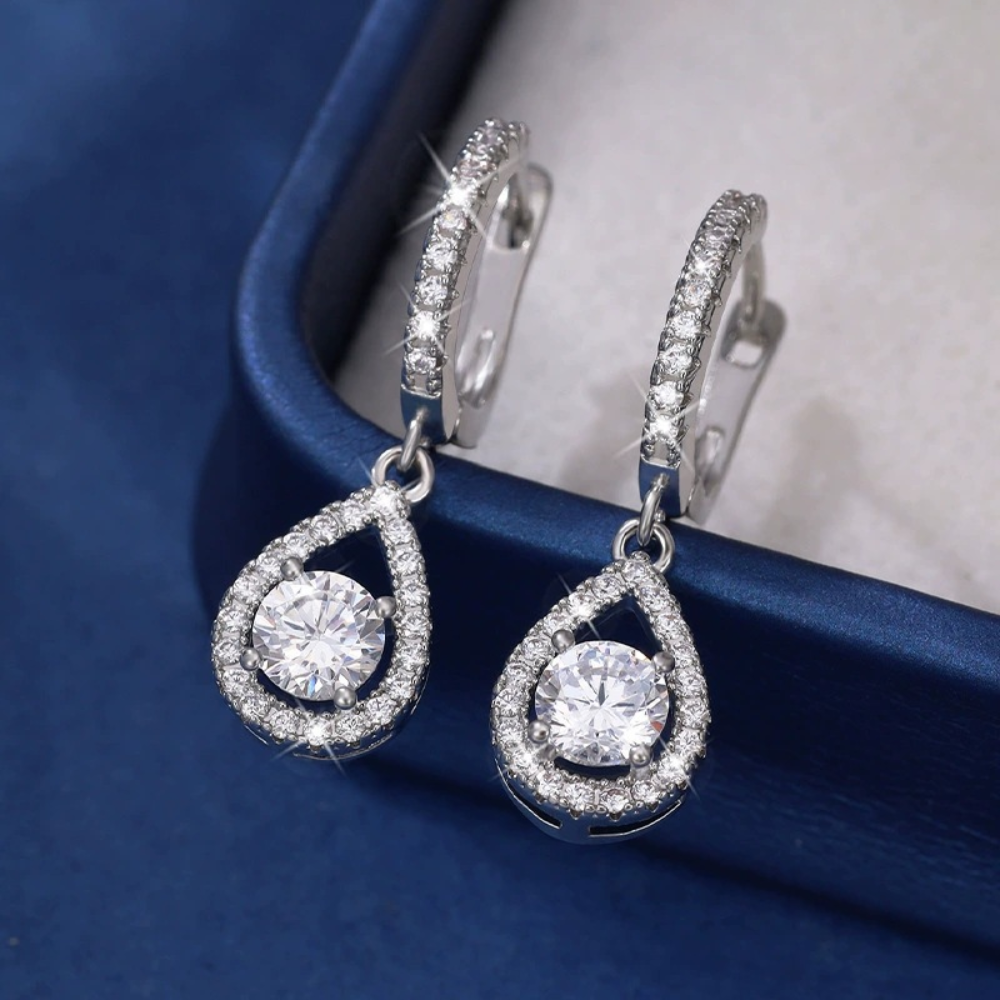 Dangle Earrings Hoop Earrings Teardrop Zircon Mothers Day Gift