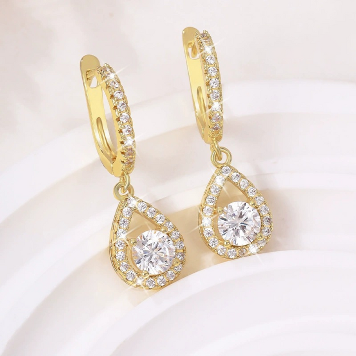 Dangle Earrings Hoop Earrings Teardrop Zircon Mothers Day Gift
