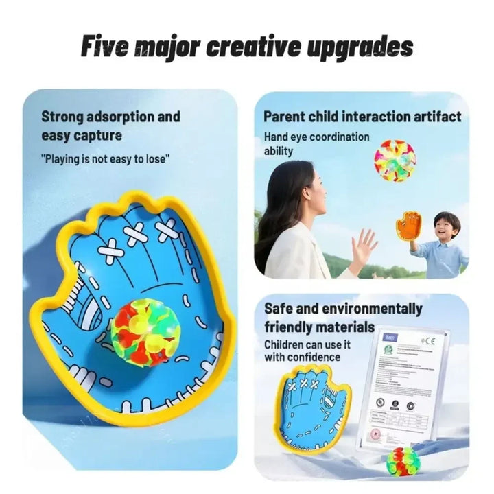 Suction Cup Balls Catch Gloves Interactive Toy