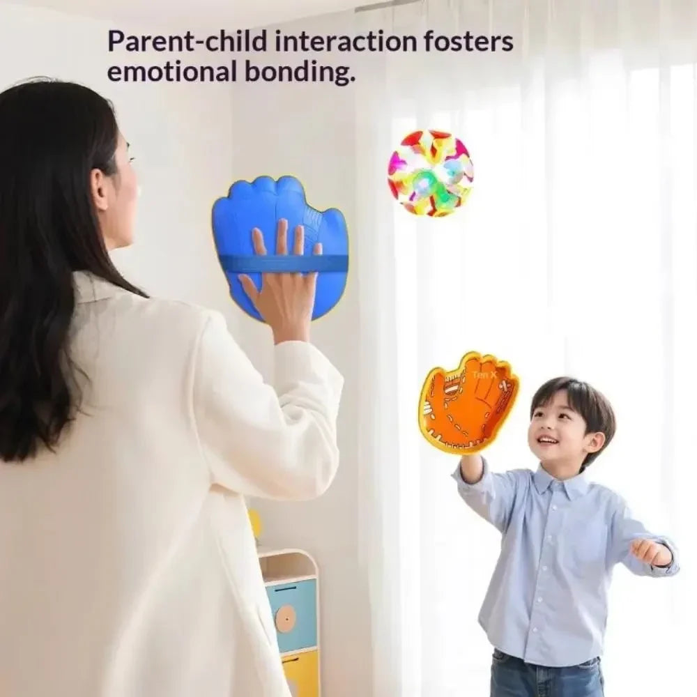 Suction Cup Balls Catch Gloves Interactive Toy