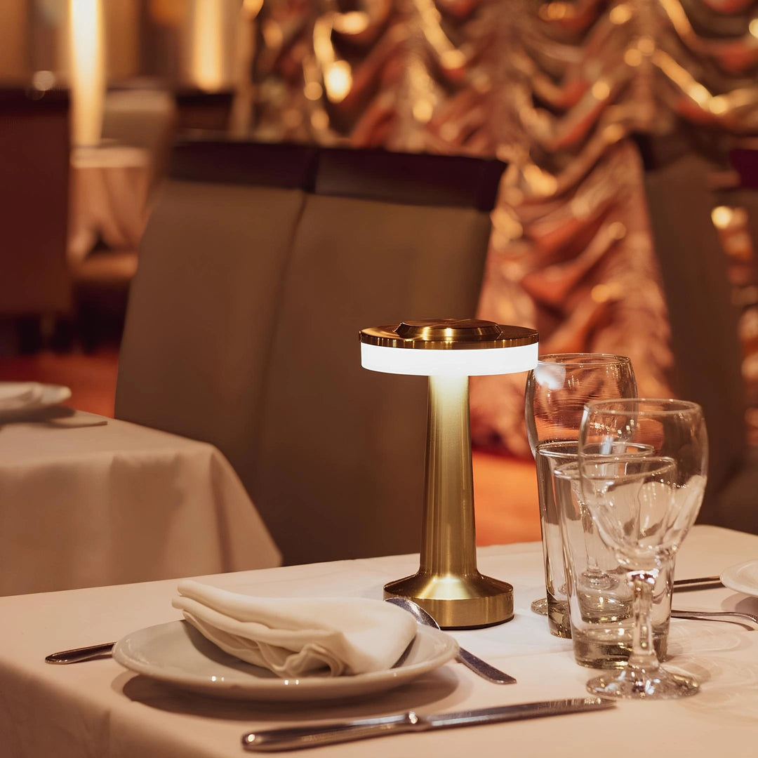 Table Lamp Cordless Metal Rechargeable Dimmable LED Light