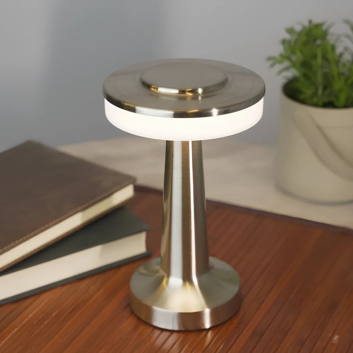 Table Lamp Cordless Metal Rechargeable Dimmable LED Light