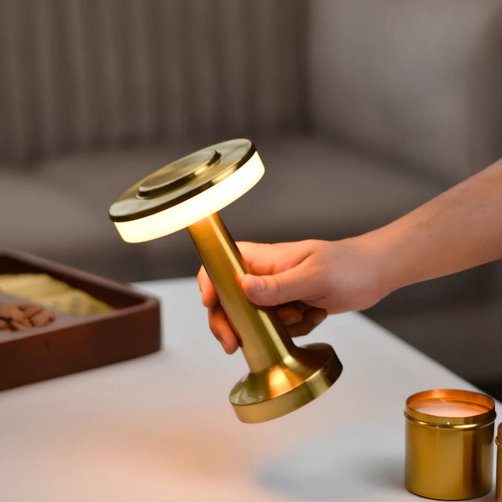 Table Lamp Cordless Metal Rechargeable Dimmable LED Light