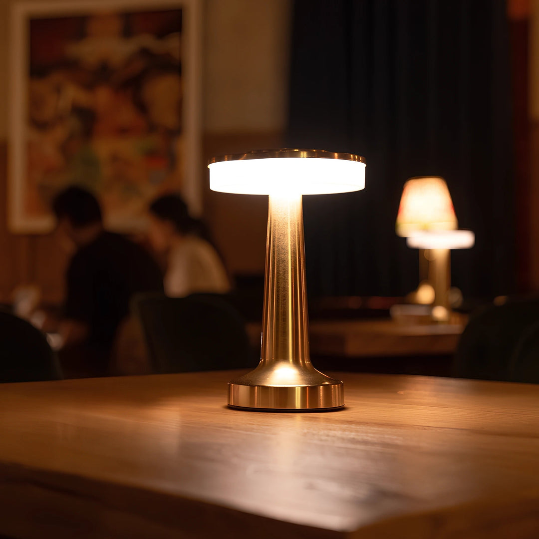 Table Lamp Cordless Metal Rechargeable Dimmable LED Light