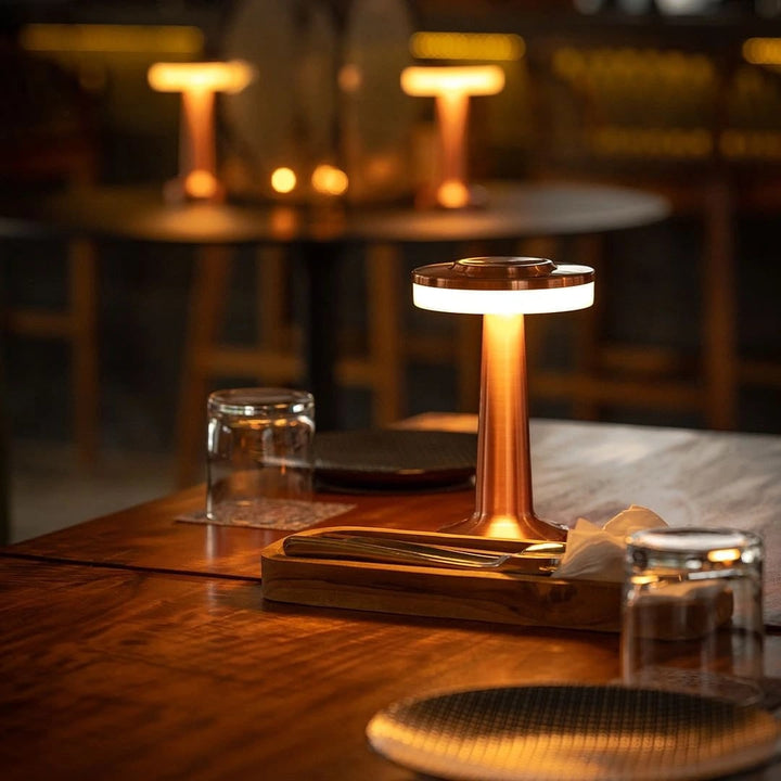 Table Lamp Cordless Metal Rechargeable Dimmable LED Light