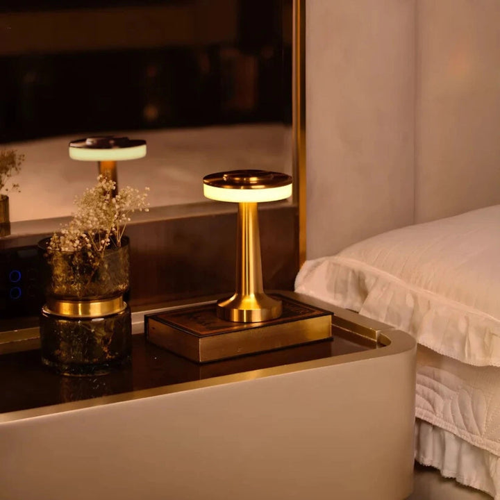 Table Lamp Cordless Metal Rechargeable Dimmable LED Light