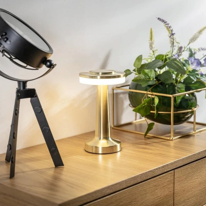 Table Lamp Cordless Metal Rechargeable Dimmable LED Light