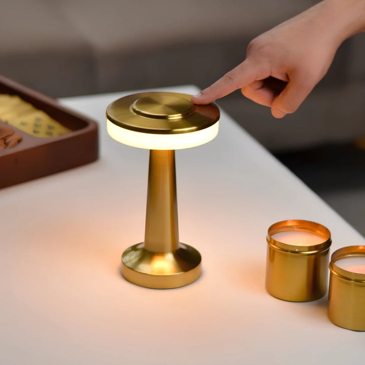 Table Lamp Cordless Metal Rechargeable Dimmable LED Light
