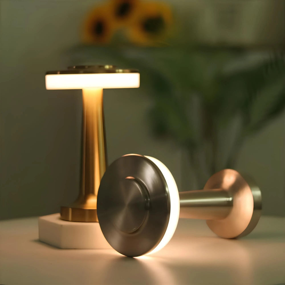 Table Lamp Cordless Metal Rechargeable Dimmable LED Light